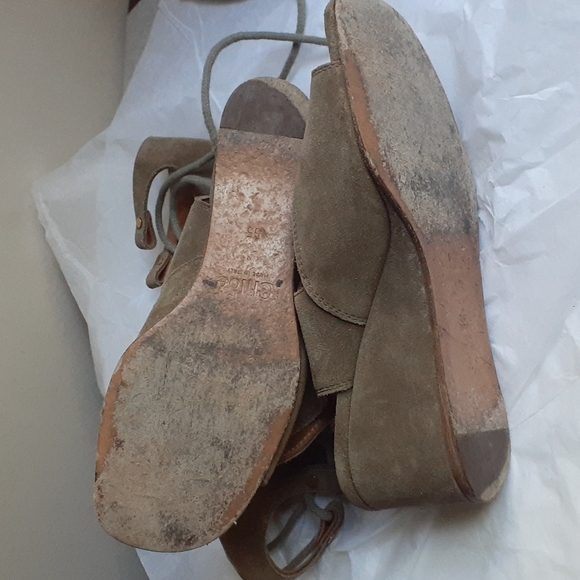 Chloe Suede Gladiator Wedge Sandals Shoes Open Toe EU 35 / US 5 - Picture 7 of 9